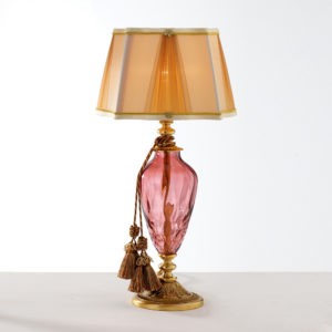 Настольная стеклянная лампа розовая EUROLUCE LAMPADARI, артикул Adone/LP1O