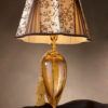 Янтарная настольная лампа с коричневым абажуром EUROLUCE LAMPADARI, артикул Lady/LG1L A