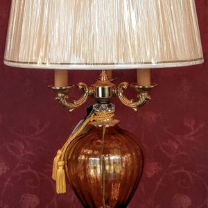Настольная лампа (стекло, золото) EUROLUCE LAMPADARI, абажур из сатина, артикул