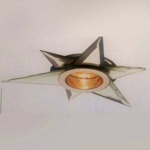 Встраиваемый светильник Laudarte в виде звезды серебряный с зеркалом, артикул FB21 paladuim